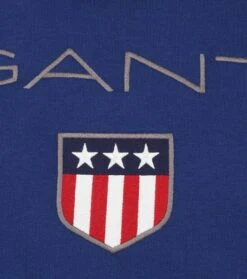 Gant Hoodie Shield Royal Blauw -Kleding Kortingswinkel 75444 3