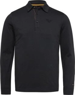 PME Legend Longsleeve Jacquard Polo Zwart -Kleding Kortingswinkel 75473 1 1