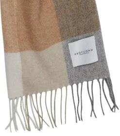 Profuomo Sjaal Lamswol Cognac Geruit -Kleding Kortingswinkel 75585 2 1