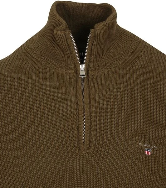 Gant Halfzip Wol Donkergroen 8 Gant Halfzip Wol Donkergroen - Afbeelding 6