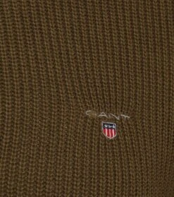 Gant Halfzip Wol Donkergroen 10 Gant Halfzip Wol Donkergroen -Kleding Kortingswinkel 75604 3