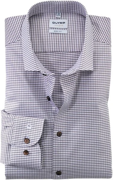 OLYMP Level Five Overhemd Print Lichtbruin 3 OLYMP Level Five Overhemd Print Lichtbruin