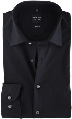 OLYMP Level Five Overhemd Body-Fit Zwart -Kleding Kortingswinkel 7565 1 1