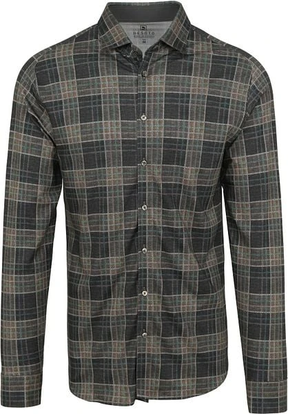 Desoto Overhemd Ruiten Beige 7 Desoto Overhemd Ruiten Beige - Afbeelding 5