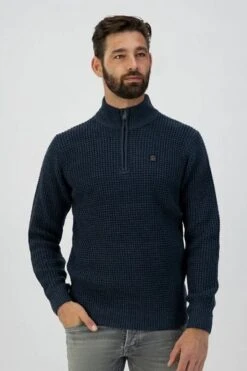 Dstrezzed Half Zip Trui Donkerblauw -Kleding Kortingswinkel 75702 2 1