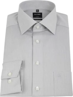 OLYMP Luxor Overhemd Modern Fit Grijs -Kleding Kortingswinkel 7572 6