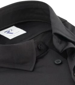 R2 Overhemd Knitted PiquÃ© Zwart -Kleding Kortingswinkel 75877 2 1