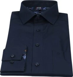 Olymp Luxor Overhemd Donkerblauw 10 Olymp Luxor Overhemd Donkerblauw -Kleding Kortingswinkel 75893 3