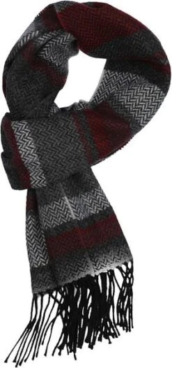 Suitable Heren Sjaal Rood Grijs -Kleding Kortingswinkel 75932 1 1