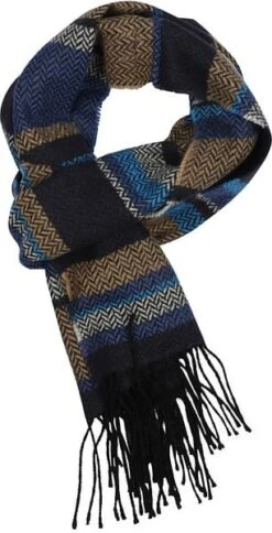 Suitable Heren Sjaal Blauw Grijs -Kleding Kortingswinkel 75933 1 1