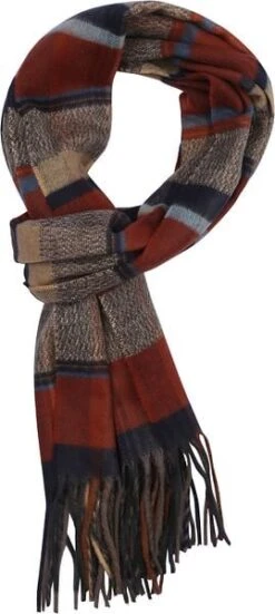 Suitable Heren Sjaal Ruit Bruin Rood -Kleding Kortingswinkel 75940 1 1