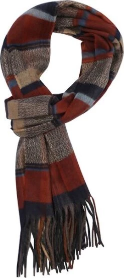 Suitable Heren Sjaal Ruit Bruin Rood