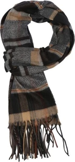 Suitable Heren Sjaal Ruit Bruin Zwart -Kleding Kortingswinkel 75941 1 1