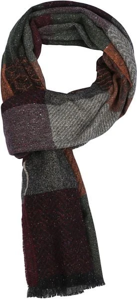 Suitable Herensjaal Wolmix Cubes Groen Rood Grijs 5 Suitable Herensjaal Wolmix Cubes Groen Rood Grijs - Afbeelding 3