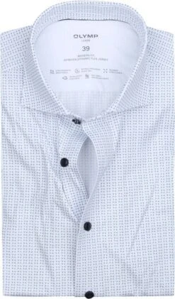 Olymp Luxor Overhemd Figuren Lichtblauw -Kleding Kortingswinkel 75980 1 1