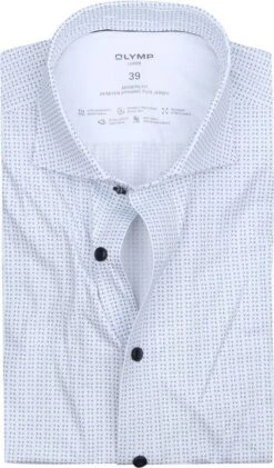 Olymp Luxor Overhemd Figuren Lichtblauw