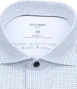 Olymp Luxor Overhemd Figuren Lichtblauw -Kleding Kortingswinkel 75980 3