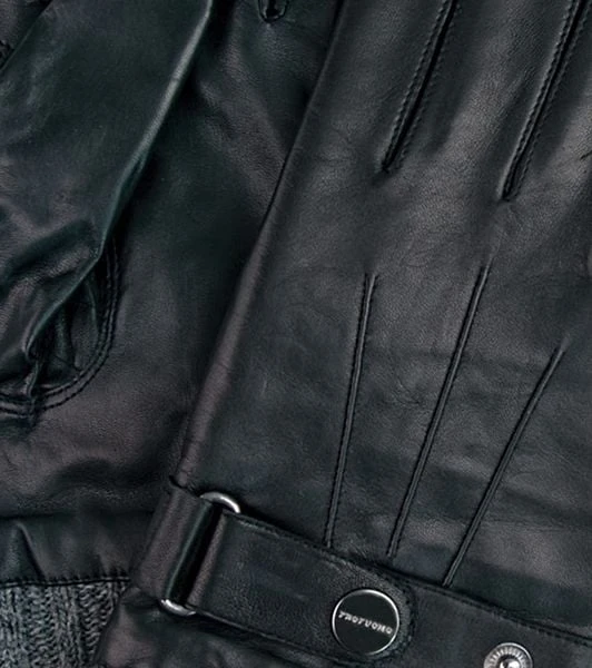 Profuomo Handschoenen Wol Zwart Leer 6 Profuomo Handschoenen Wol Zwart Leer - Afbeelding 4