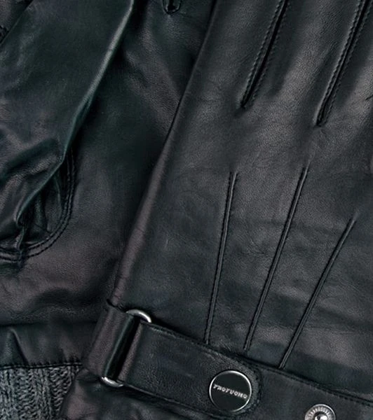 Profuomo Handschoenen Wol Zwart Leer 4 Profuomo Handschoenen Wol Zwart Leer - Afbeelding 2