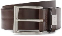 Hugo Boss Riem Leer Donkerbruin