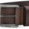 Hugo Boss Riem Leer Donkerbruin