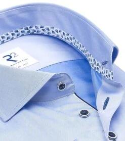 R2 Overhemd Twill Blauw 12 R2 Overhemd Twill Blauw -Kleding Kortingswinkel 76065 2 1