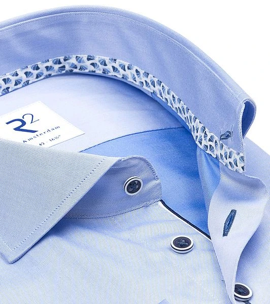 R2 Overhemd Twill Blauw 4 R2 Overhemd Twill Blauw - Afbeelding 2
