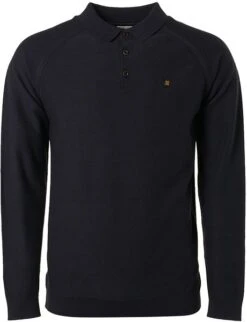No-Excess No Excess LS Polo Solid Navy