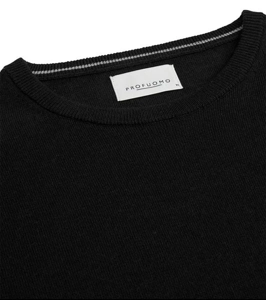 Profuomo Pullover Merinowol Zwart 6 Profuomo Pullover Merinowol Zwart - Afbeelding 4