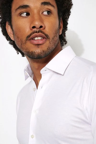 Desoto Overhemd Strijkvrij Jersey Wit 7 Desoto Overhemd Strijkvrij Jersey Wit - Afbeelding 5