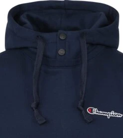 Champion Logo Hoodie Druknopen Donkerblauw -Kleding Kortingswinkel 76250 2