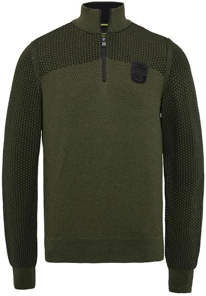 PME Legend Half Zip Trui Knitted Structuur Olijfgroen 7 PME Legend Half Zip Trui Knitted Structuur Olijfgroen - Afbeelding 5