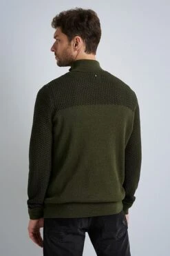 PME Legend Half Zip Trui Knitted Structuur Olijfgroen 10 PME Legend Half Zip Trui Knitted Structuur Olijfgroen -Kleding Kortingswinkel 76274 4