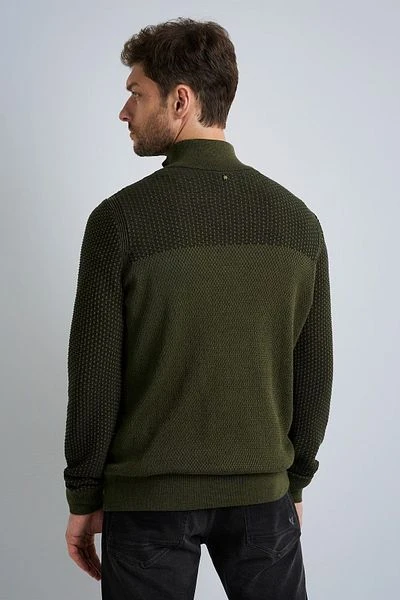 PME Legend Half Zip Trui Knitted Structuur Olijfgroen 5 PME Legend Half Zip Trui Knitted Structuur Olijfgroen - Afbeelding 3