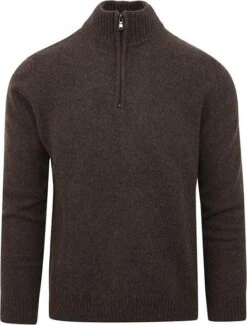 Suitable Half Zip Trui Wol Blend Bruin -Kleding Kortingswinkel 76321 1 1