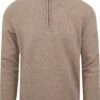 Suitable Half Zip Trui Wol Blend Beige