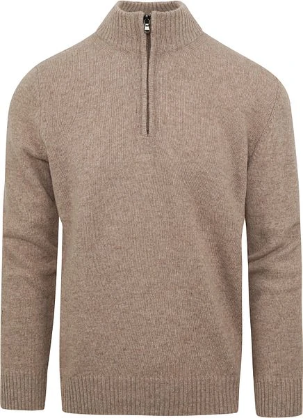 Suitable Half Zip Trui Wol Blend Beige 3 Suitable Half Zip Trui Wol Blend Beige