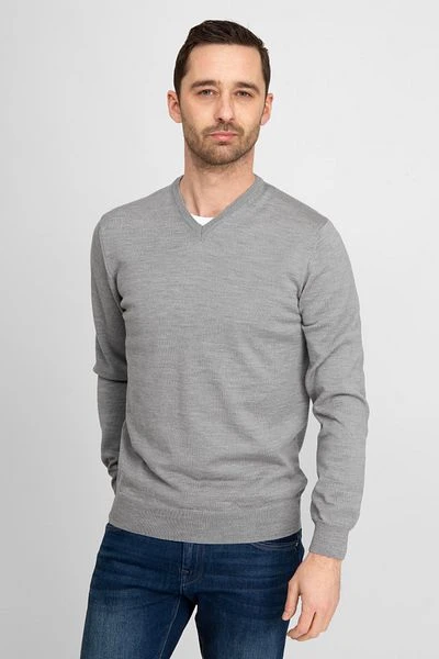 Suitable Pullover V-Hals Wol Grijs 4 Suitable Pullover V-Hals Wol Grijs - Afbeelding 2