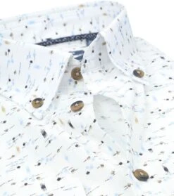 Ledub Overhemd Wit Print -Kleding Kortingswinkel 76508 2 1