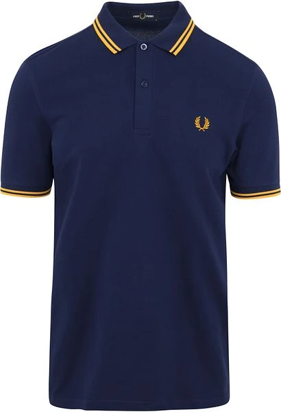 Fred Perry Polo M3600 Donkerblauw Geel 3 Fred Perry Polo M3600 Donkerblauw Geel