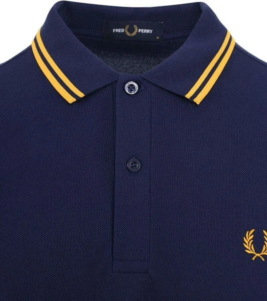 Fred Perry Polo M3600 Donkerblauw Geel 8 Fred Perry Polo M3600 Donkerblauw Geel - Afbeelding 6