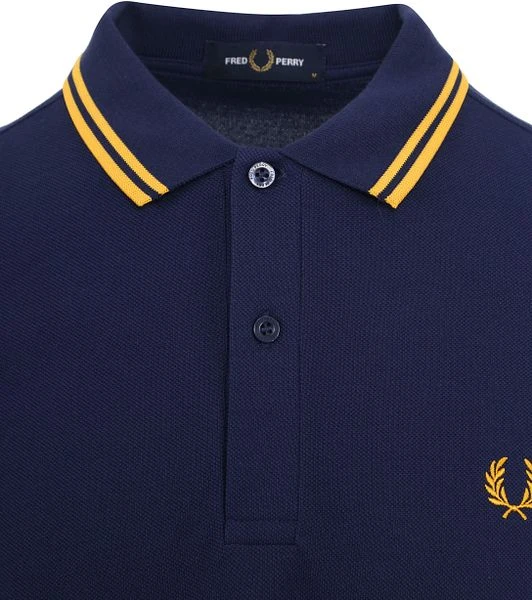 Fred Perry Polo M3600 Donkerblauw Geel 4 Fred Perry Polo M3600 Donkerblauw Geel - Afbeelding 2