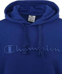 Champion Hoodie Logo Kobalt Blauw -Kleding Kortingswinkel 76763 2