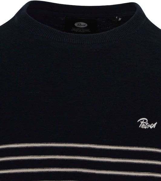 Petrol Trui Streep Donkerblauw 4 Petrol Trui Streep Donkerblauw - Afbeelding 2