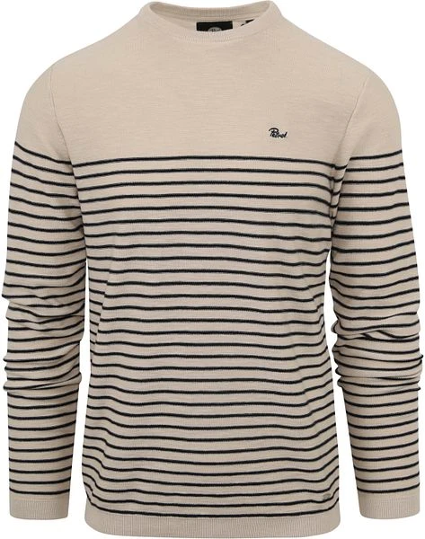 Petrol Trui Streep Beige 3 Petrol Trui Streep Beige