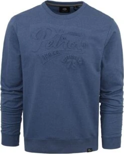 Petrol Trui Logo Blauw