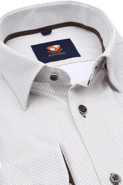 Suitable Overhemd 261-5 Beige Print 7 Suitable Overhemd 261-5 Beige Print - Afbeelding 5