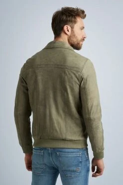 PME Legend Leer Summer Hudson 2.0 Bomber Khaki -Kleding Kortingswinkel 76837 4