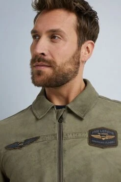 PME Legend Leer Summer Hudson 2.0 Bomber Khaki -Kleding Kortingswinkel 76837 5