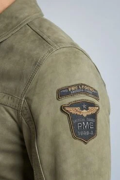 PME Legend Leer Summer Hudson 2.0 Bomber Khaki -Kleding Kortingswinkel 76837 6